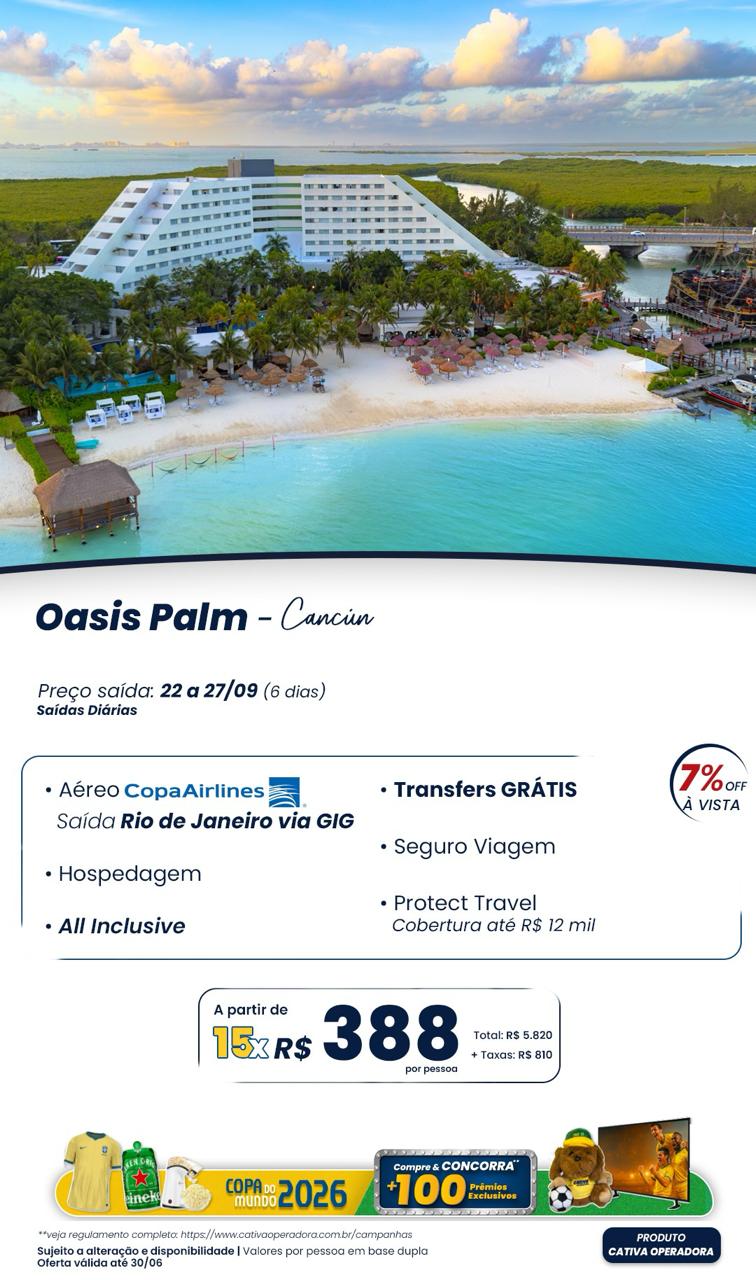 Cancún Oasis Palm: all inclusive com transfers grátis