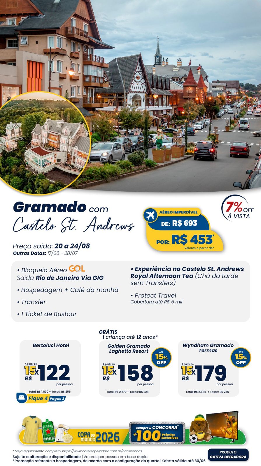 Gramado: Castelo St. Andrews e Royal Afternoon Tea