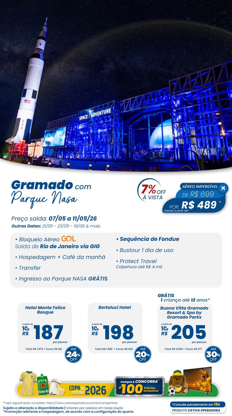 Gramado com Space Adventure — Parque NASA