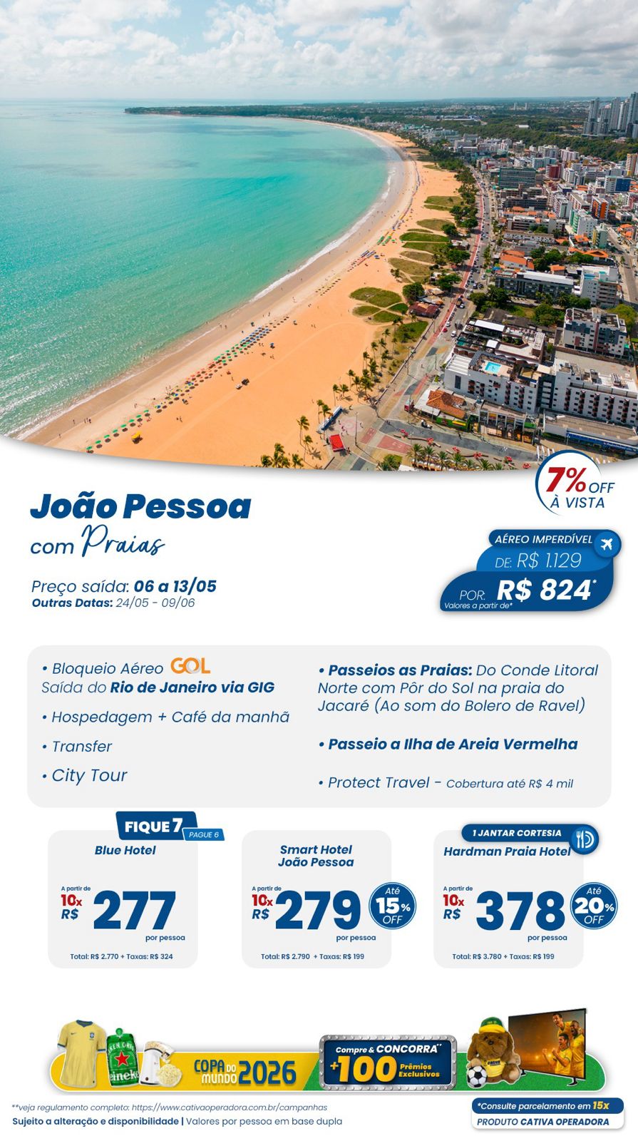 João Pessoa — praias do litoral norte e Areia Vermelha