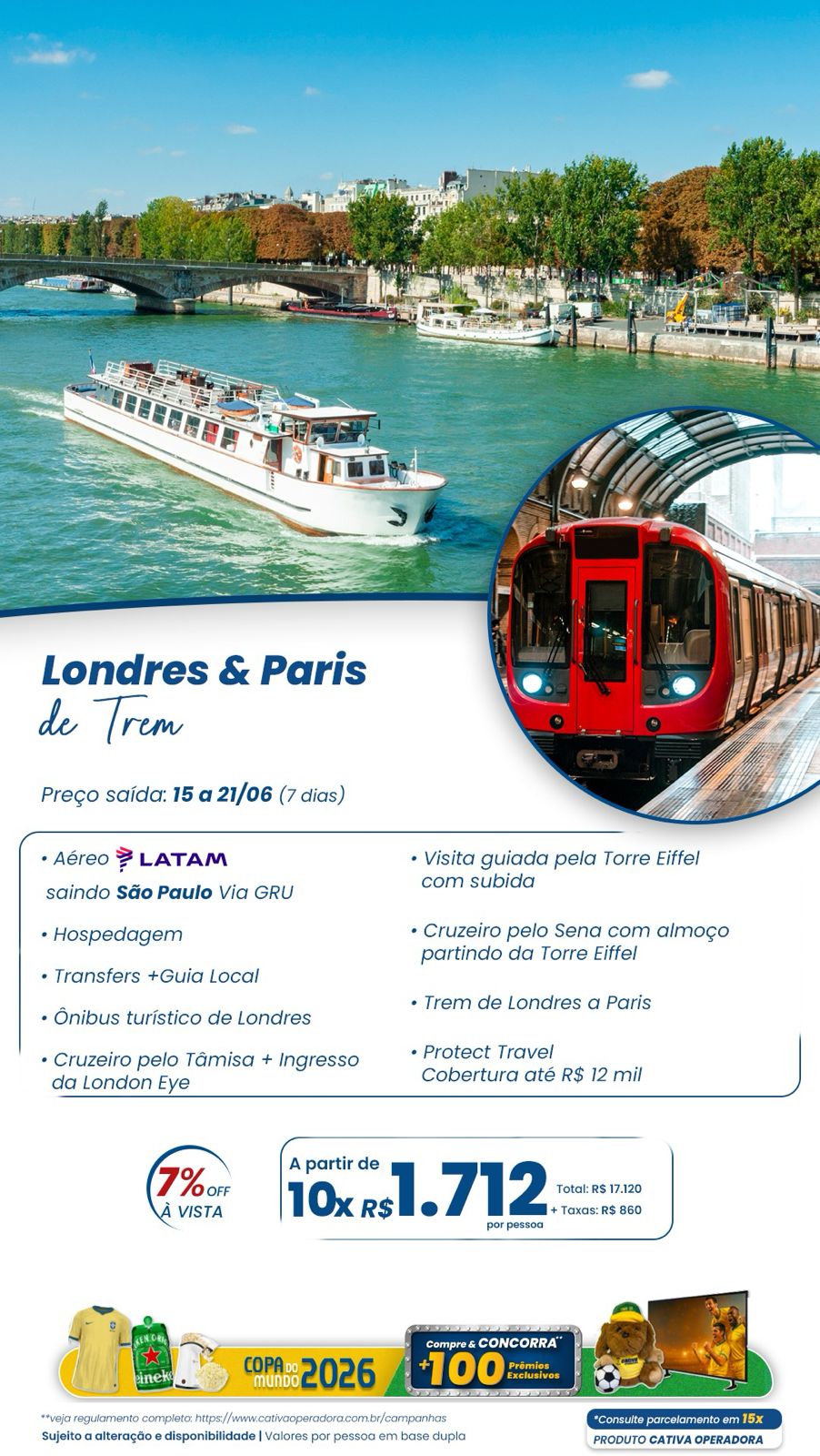 Londres e Paris de trem