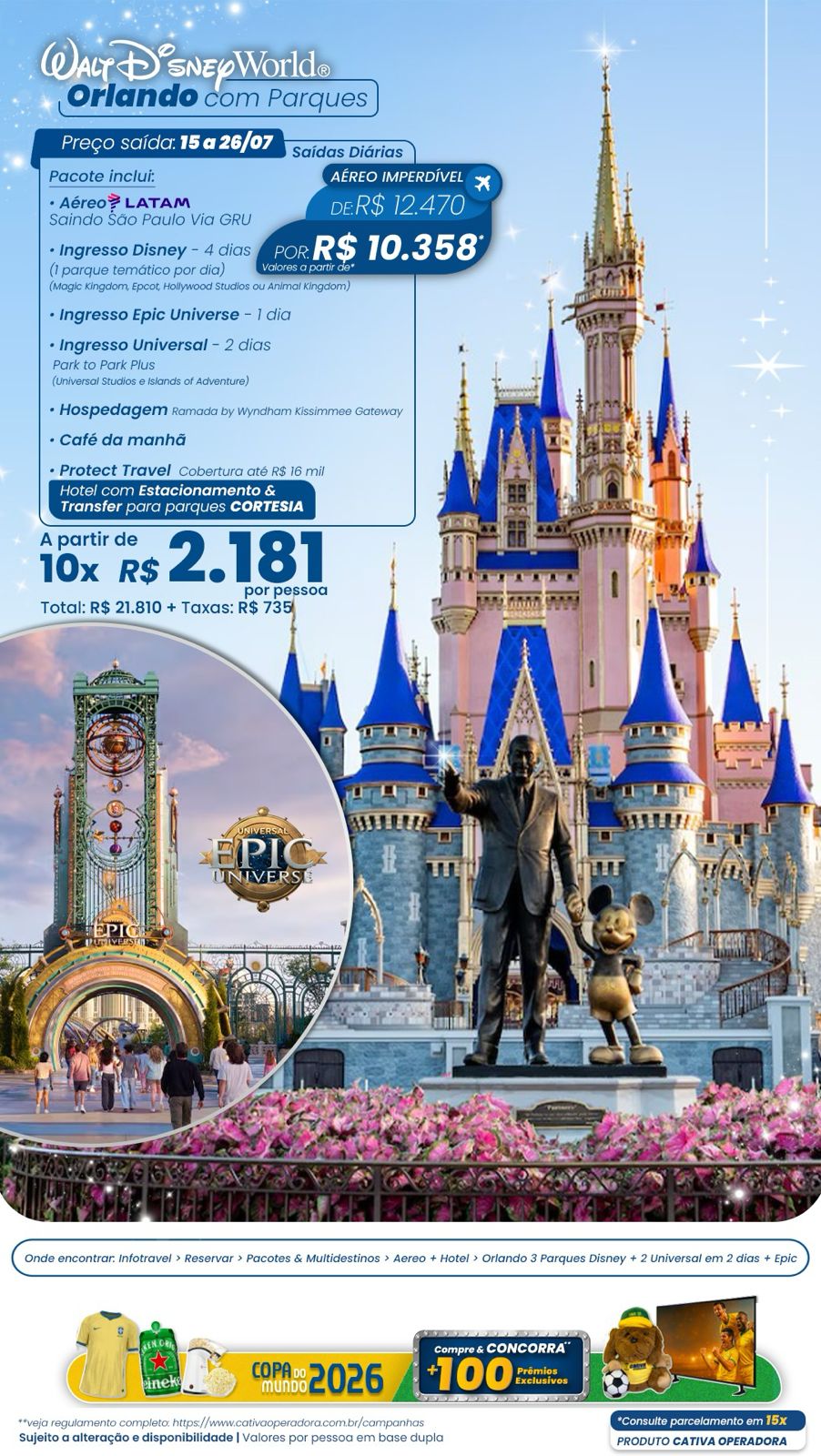 Orlando — Disney e Universal com Epic Universe