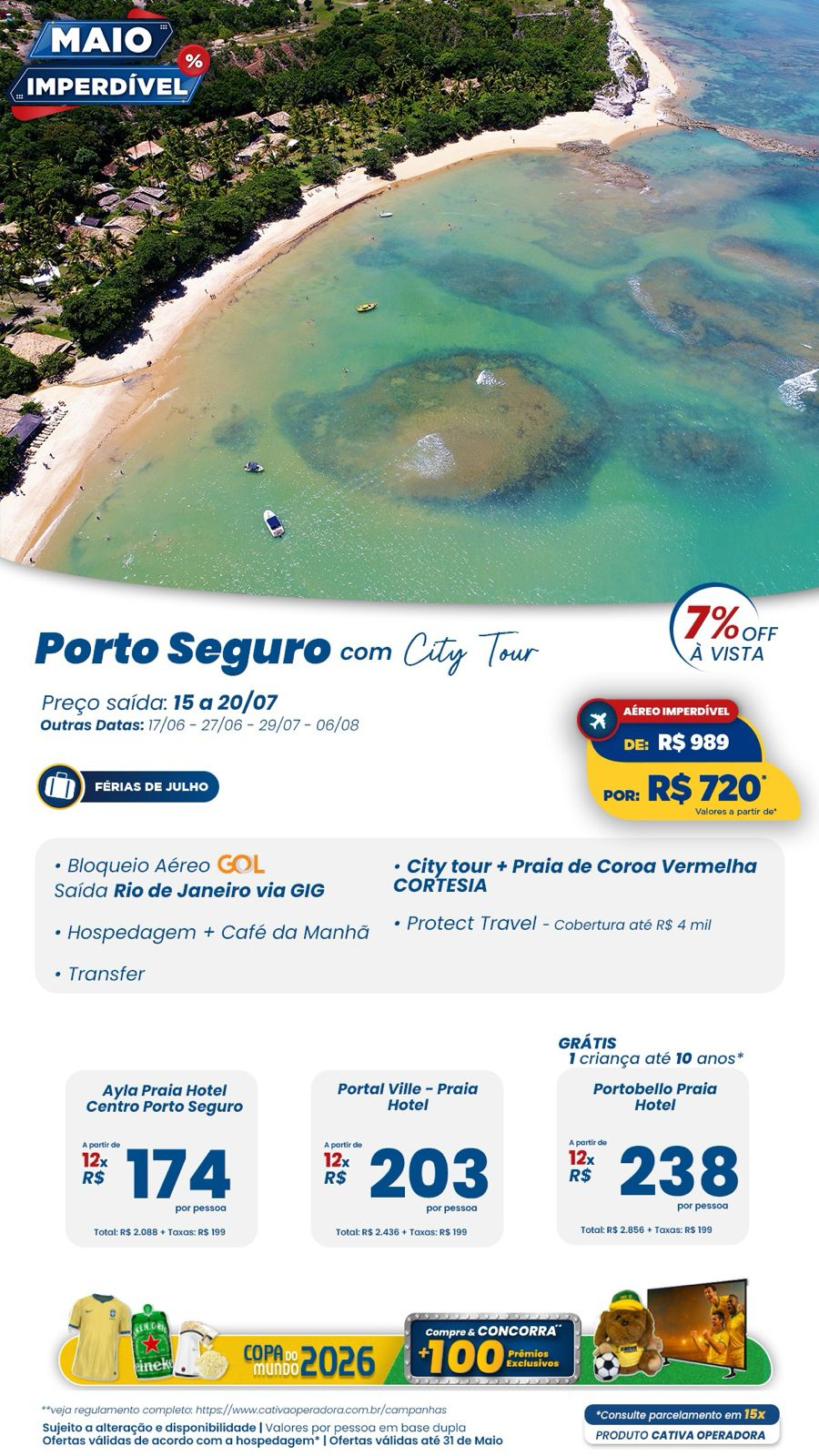 Porto Seguro: city tour e Coroa Vermelha cortesia
