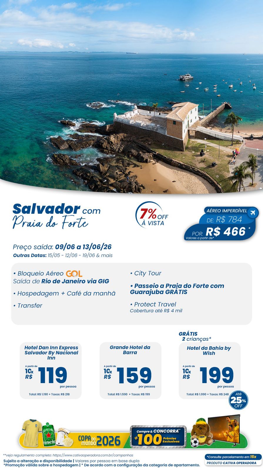 Salvador com Praia do Forte e Guarajuba