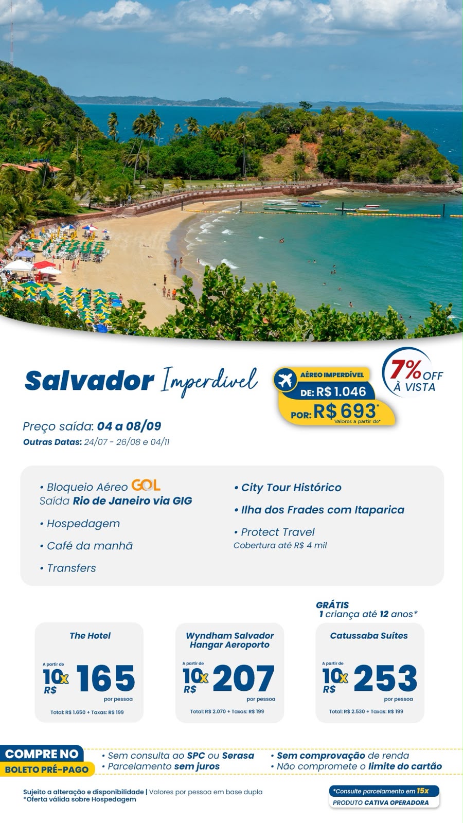 Salvador: city tour histórico e Ilha dos Frades com Itaparica